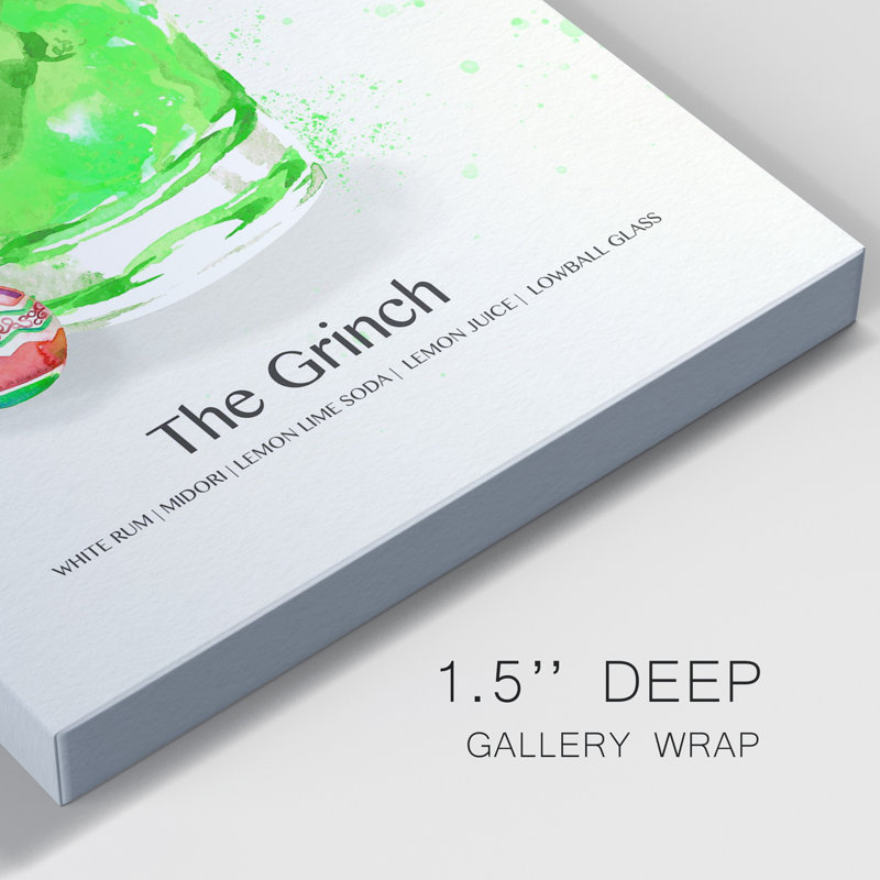 The Grinch Cocktail - Wrapped Canvas Print, 18" H x 12" W x 1.5" D