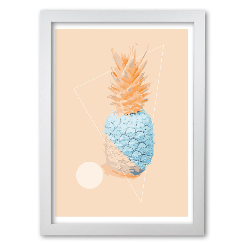 Pineapple - Print, White Grain Frame, 42 cm H x 30 cm W x 5 cm D