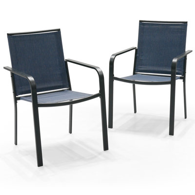 Chaise de salle à manger d'extérieur empilable (ensemble de 2)