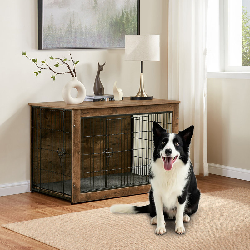 Furniture Style Dog Crate With Mat, Medium (26.7" H x 25.8" W x 39" D)