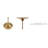 17" Mercury Glass Table Lamp Gold, On/Off Switch 60" Clear Cord, Table Lamp