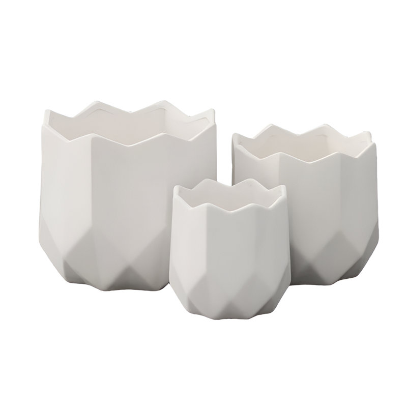 Ceramic Round Pot Matte Finish White