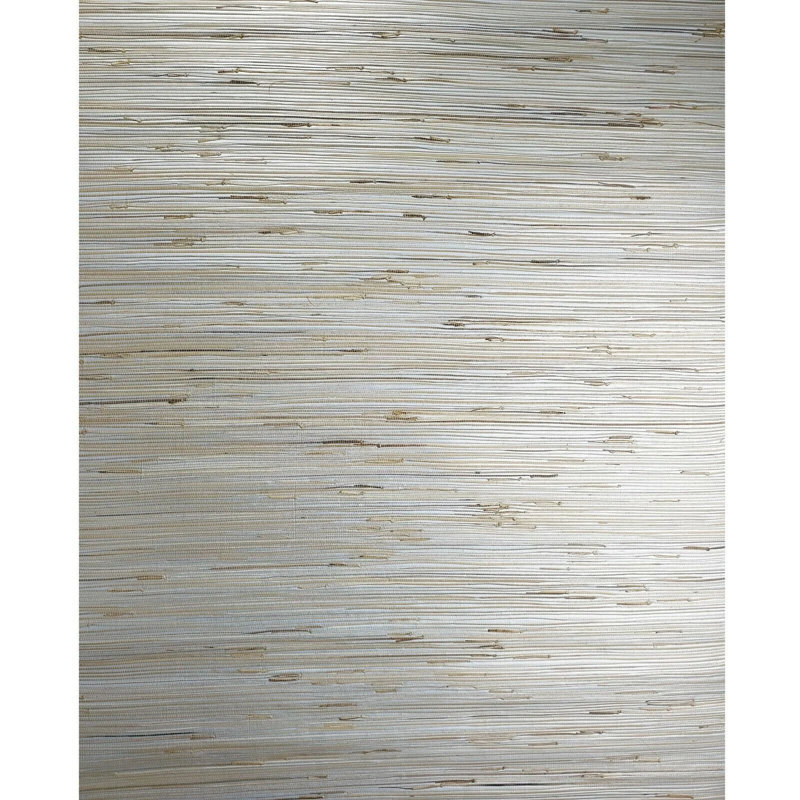 Papier peint toile de ramie naturelle gris clair beige clair