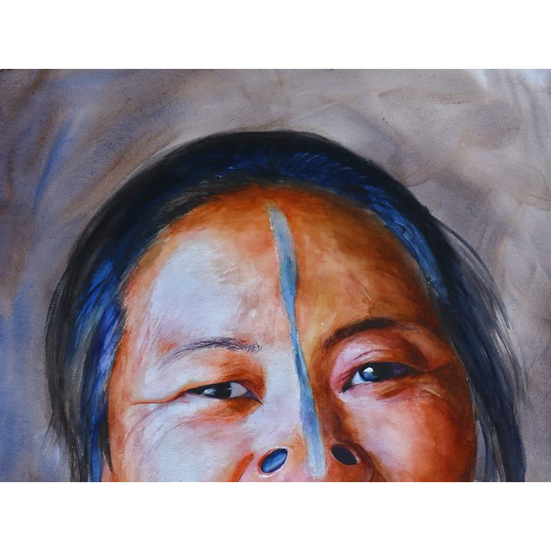 Véritable sourire sur le visage | Aquarelle sur papier | Par Navneeth