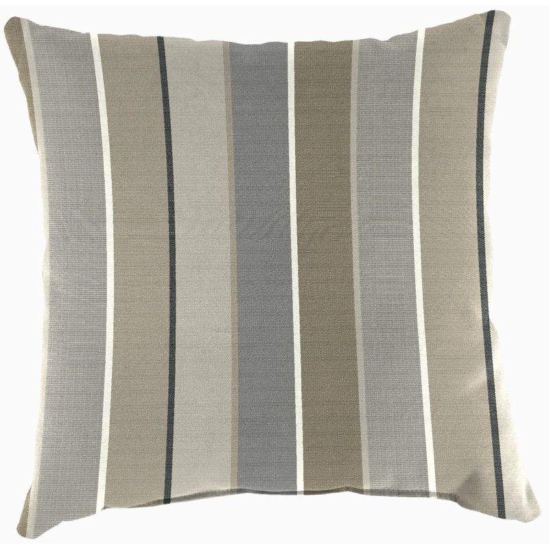 Sunbrella Outdoor Throw Pillow, Milano Char Stripe Sunbrella®