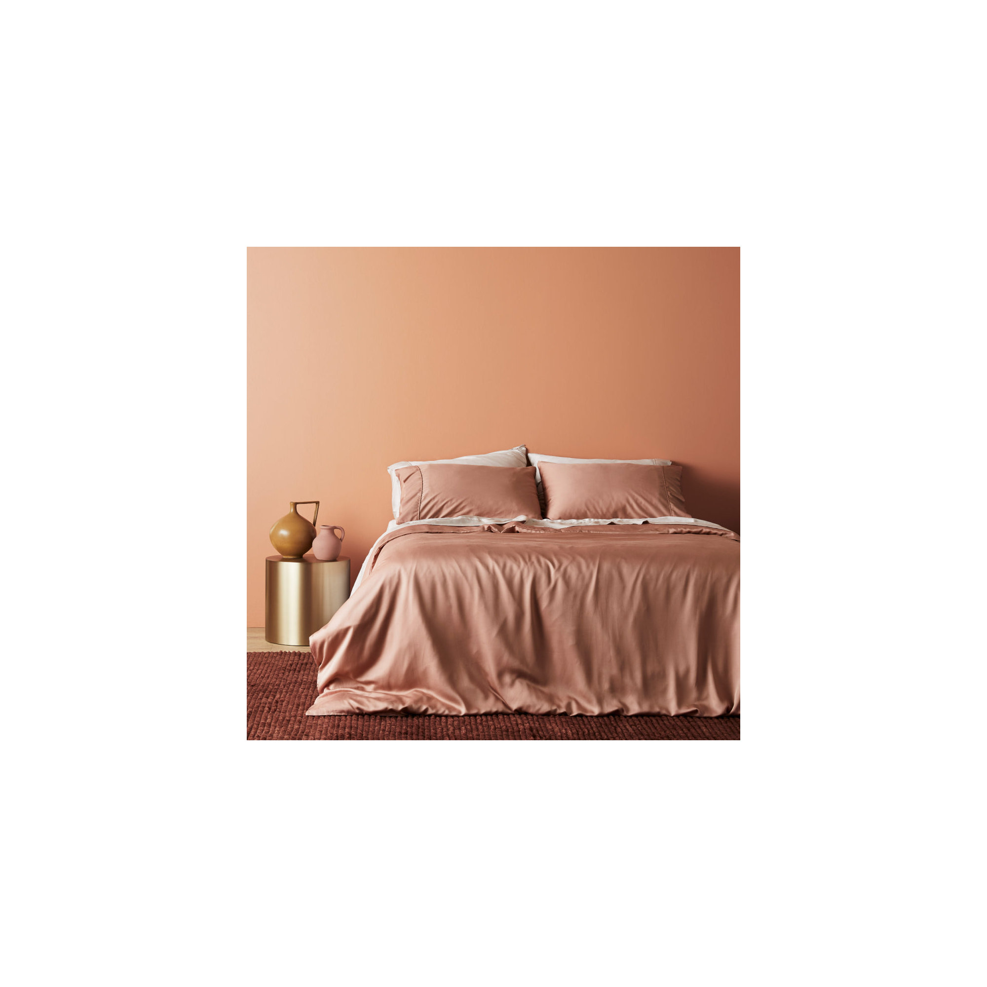 Signature Sateen Duvet Cover, Almond, Queen Duvet Cover