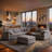 Oversized L-Shaped Corner Sectional Sofa, Chenille Cloud Modular Sofa, Upholstered Sectional With Ottomans Living Room Sets-827397191-827397210