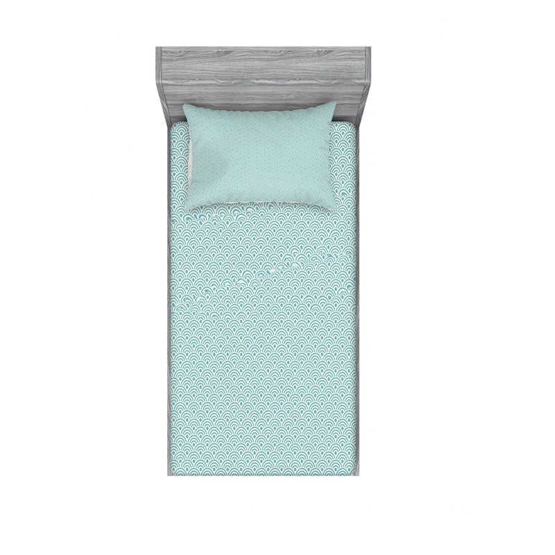 Microfiber Geometric Sheet Set, Twin XL Sheet Set with Fitted Sheet