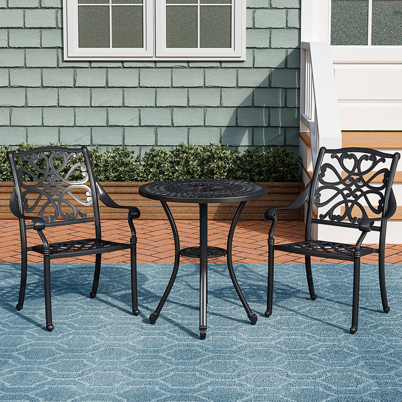 Kerkhoven Round Outdoor with Umbrella Hole Coffee Table, 64cm H x 60cm L x 60cm W