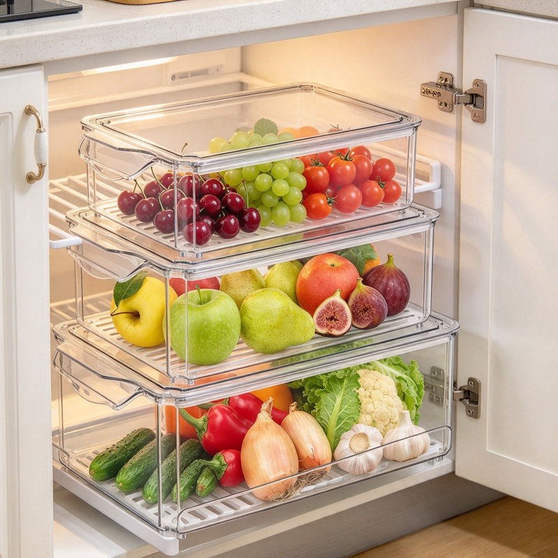 Plastic Food Storage Container - Set of Containers and Lids
