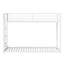 Lit superposé simple sur simple, structure en métal blanc, profil bas avec échelle stable - Lit superposé durable pour enfants et adultes-117792859-117792861