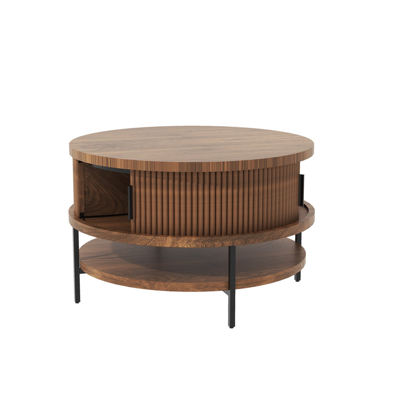 Lift Top Coffee Table with Storage – Rustic Wood Finish & Sturdy Metal Frame – Multifunctional Living Room Center Table