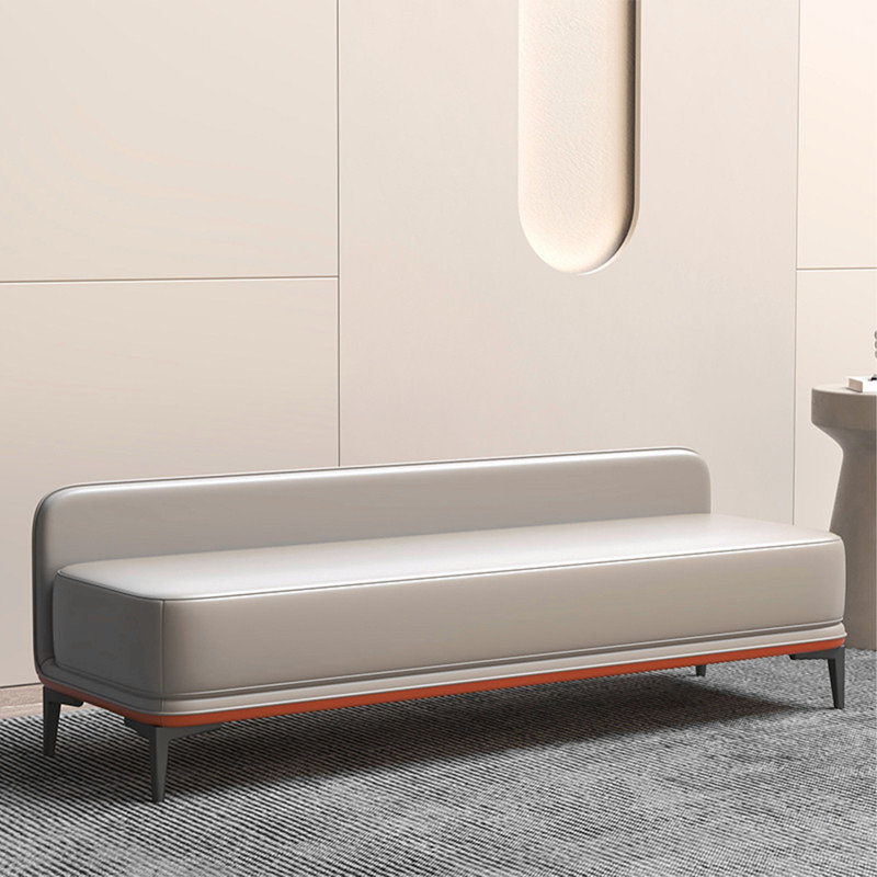 Banc avec revêtement, H 18,90 po x l 55,12 po x P 18,90 po, Beige/Orange