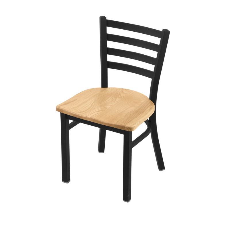 Chaise d'appoint Jackie, Noir froissé, Bois - Chêne naturel