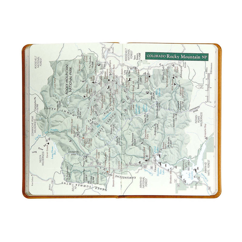 National Parks Leather Pocket Atlas, Green