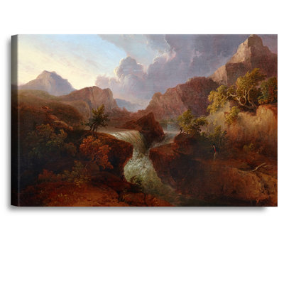 Reproduction de paysage par Thomas Doughty World Classic Reproductions pour HomeDecor, cadre de gaufrage luxueux de style italien