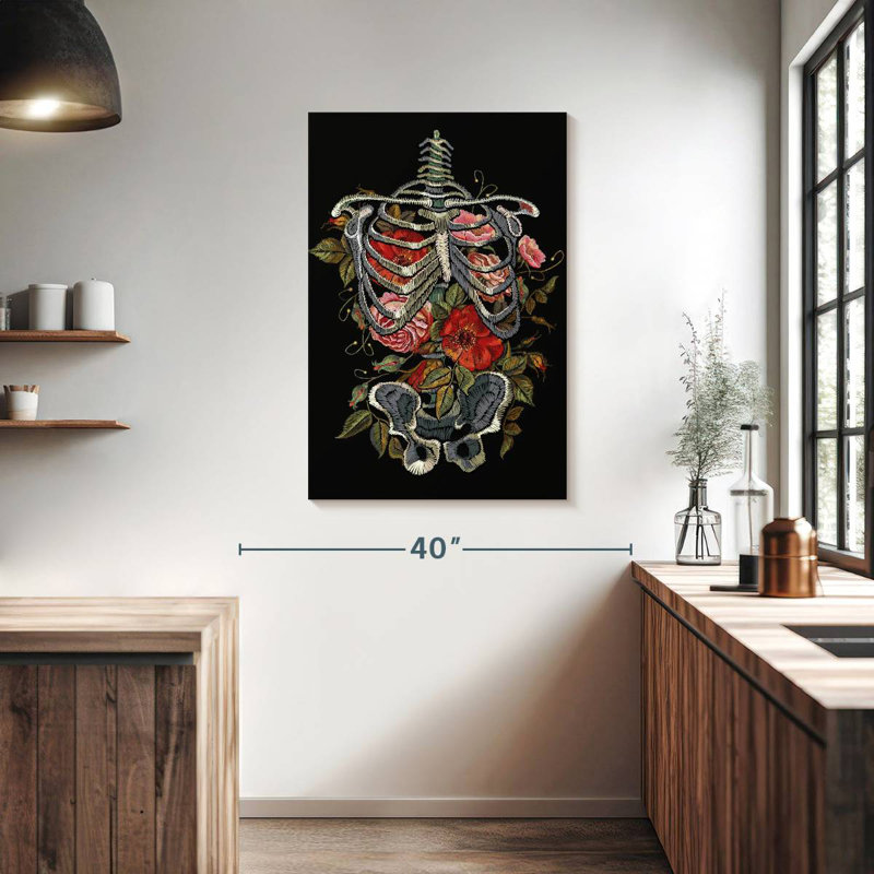 Squelette en fleurs Hitzel, H 39 po x l 26 po