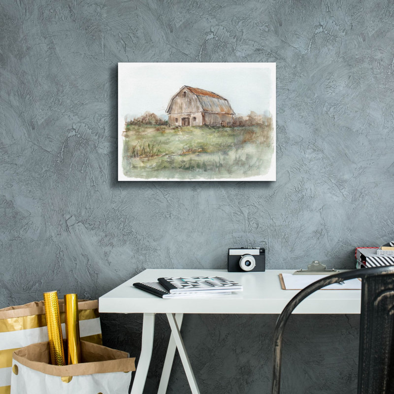 «Tin Toit Barn II» par Ethan Harper, art mural sur toile, H 12 po x l 16 po x P 0,75 po