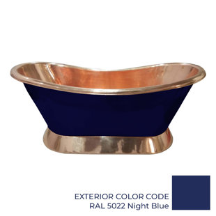 1676mm x 724mm Freestanding Soaking Copper Bathtub