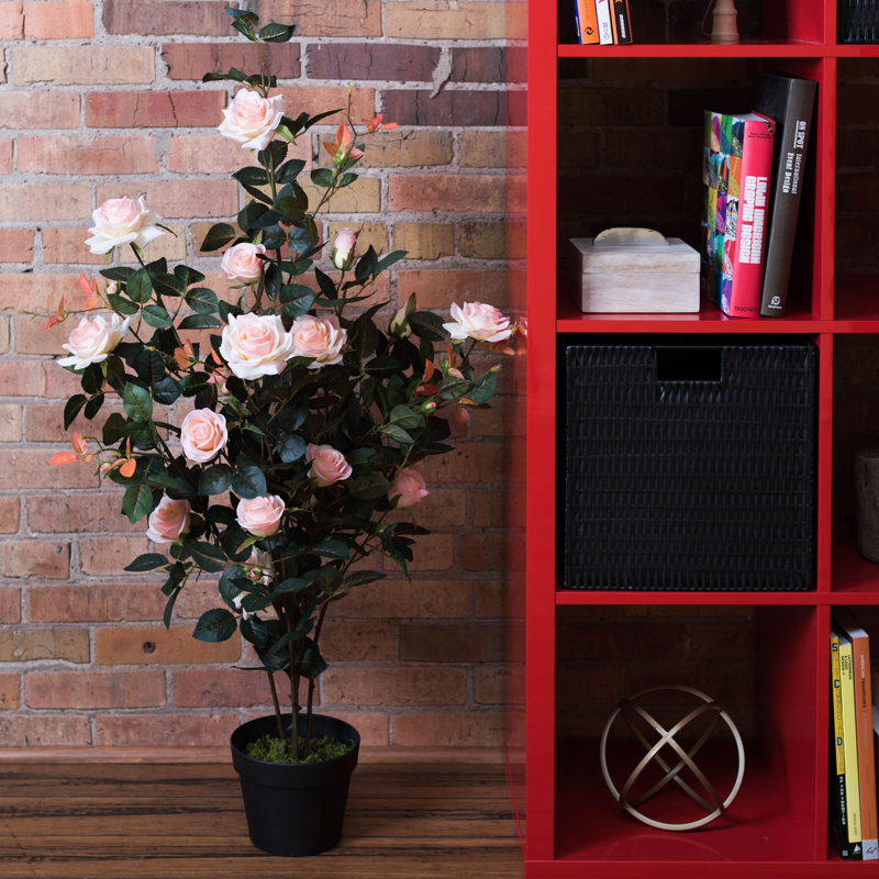45 po plante artificielle en pot, Rose