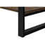 Table basse rectangulaire pour la maison - L 48 po, stratifié brun, pieds en métal noir, conception moderne avec tablette de style contemporain L 48,42 po, style rectangulaire en métal
