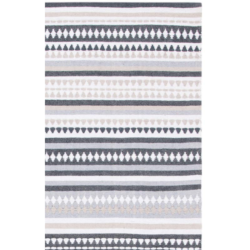 Montauk Hand Woven Cotton Striped Rug, Square 6'
