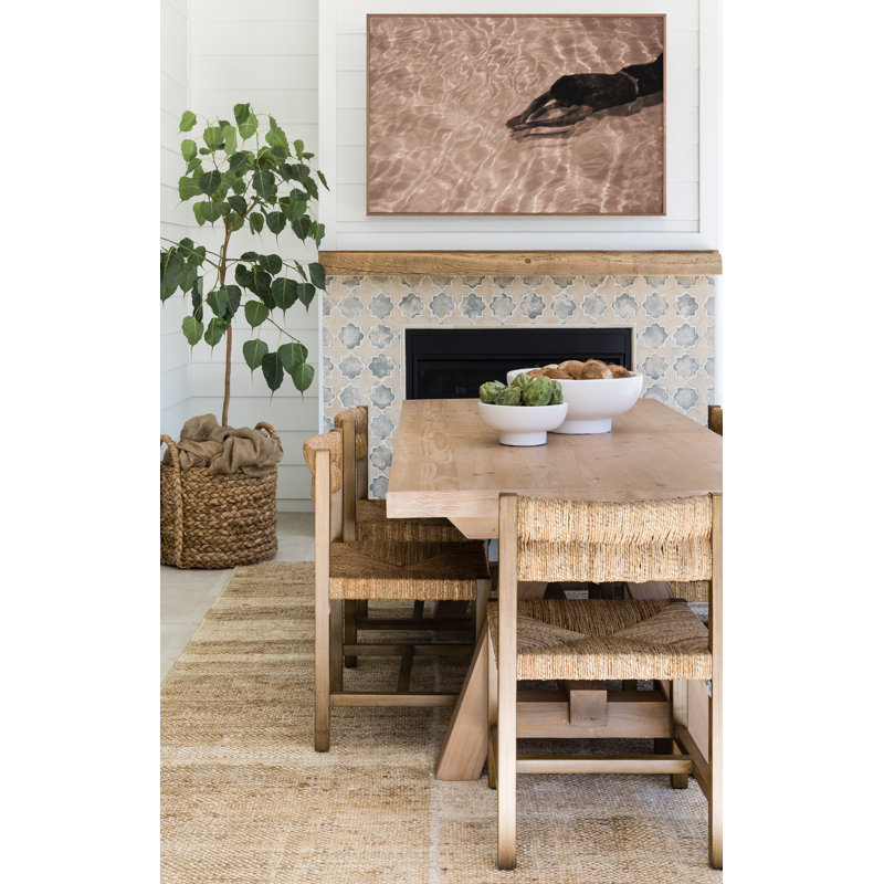Geometric Area Rug in Tan, Rectangle 6'3" x 9'