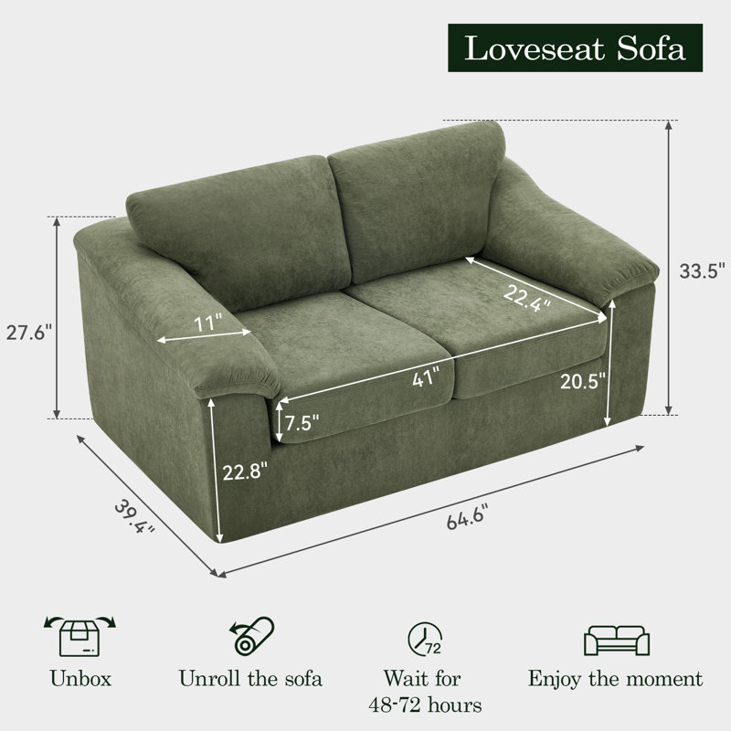Compression Sofa with 7.5" Thick Seat
