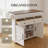 Kitchen Island With Extendable Dining Table, Marble-faced Countertop, And Mobile Storage Cart With Built-in Power Outlets-2129776539