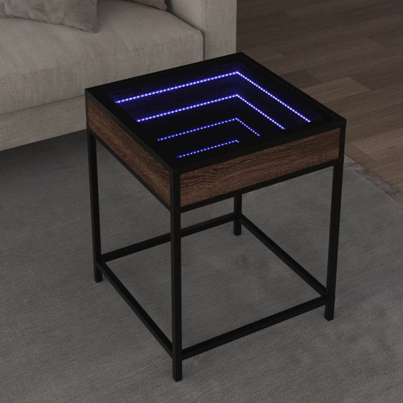 Cubillos Coffee Table, 51cm H x 40cm L x 40cm W, Black/Brown Oak