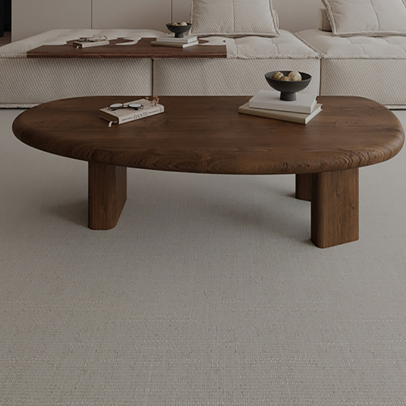 Khattab 51.2" Modern Three Legged Solid Wood Coffee Table