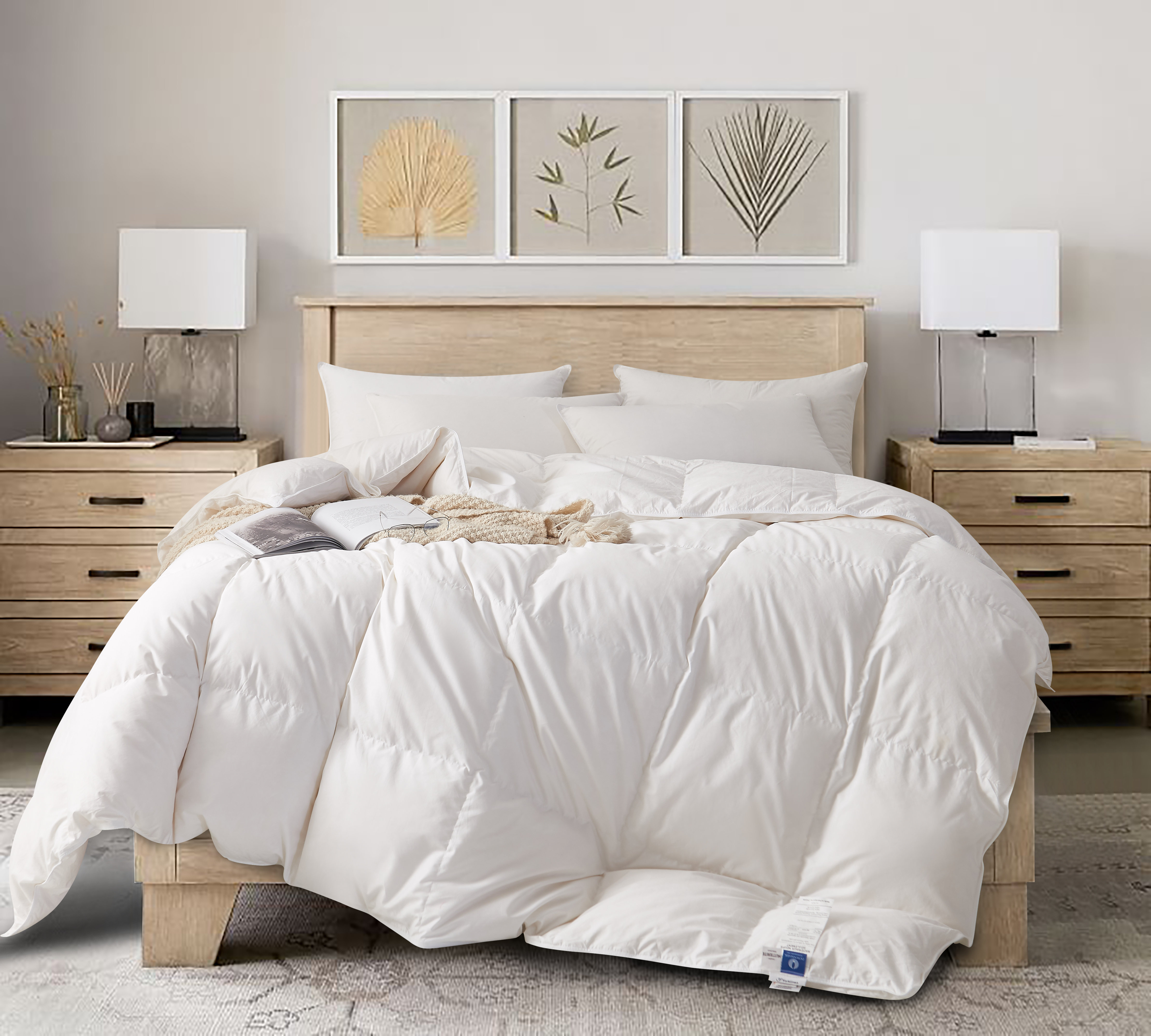 Ensemble couette 4 saisons et oreillers recyclés Pacôme, CAMIF-260 x 240 cm- | Leroy Merlin