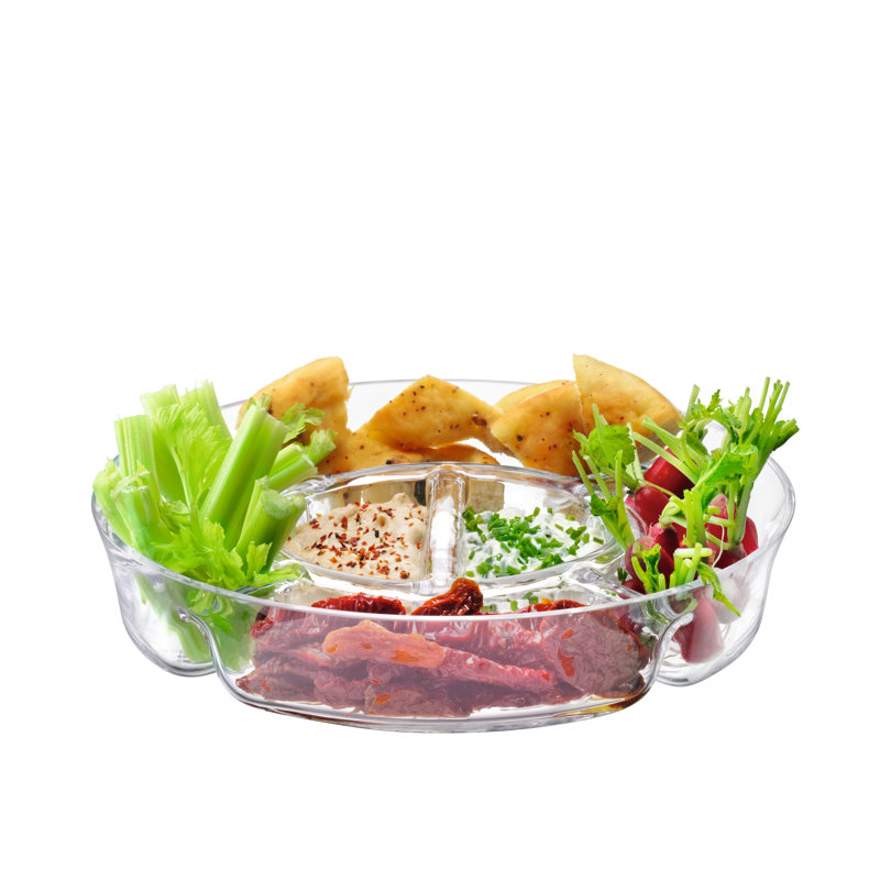 LSA International Serve Glass Divided Serving Dish
