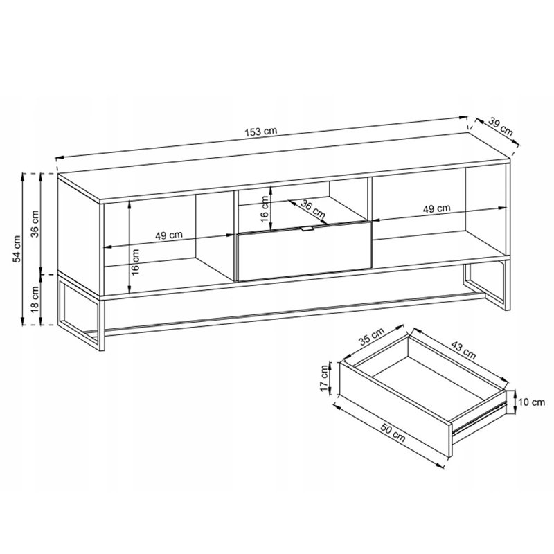 Jeb TV Stand for TVs up to 65"