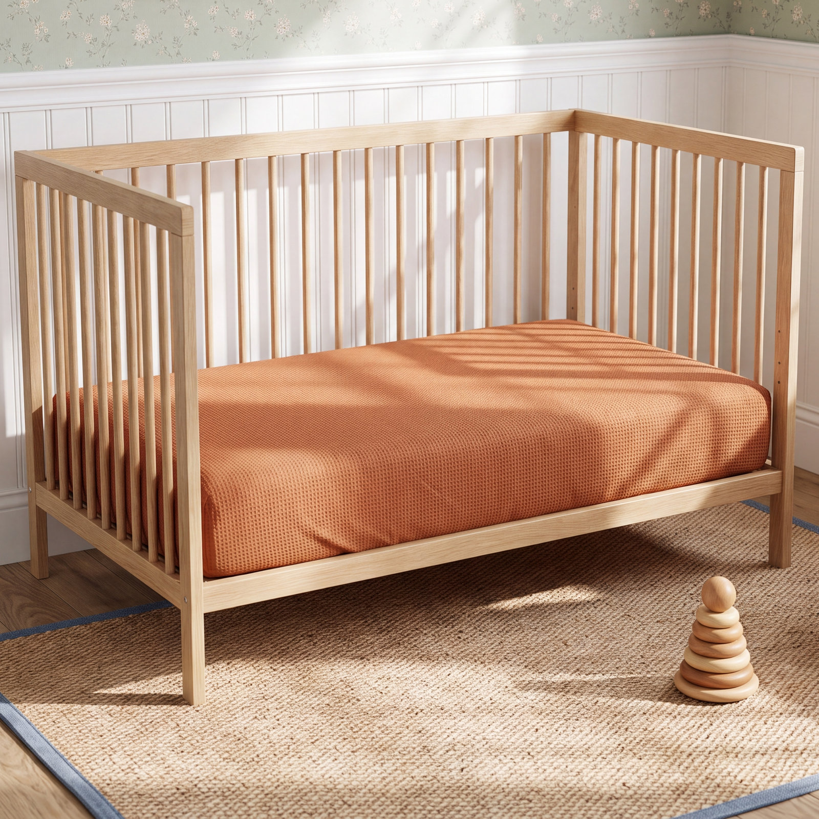Burnt Sienna Muslin Crib Sheet