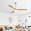 Indoor 52 Inch Ceiling Fan With Dimmable Led Light 6 Speed Remote 3 Wood Blade Reversible DC Motor For Bedroom