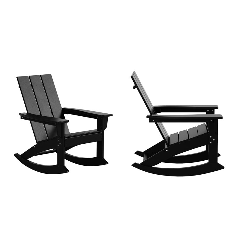 Chaise Adirondack berçante en plastique Joubert, Noir