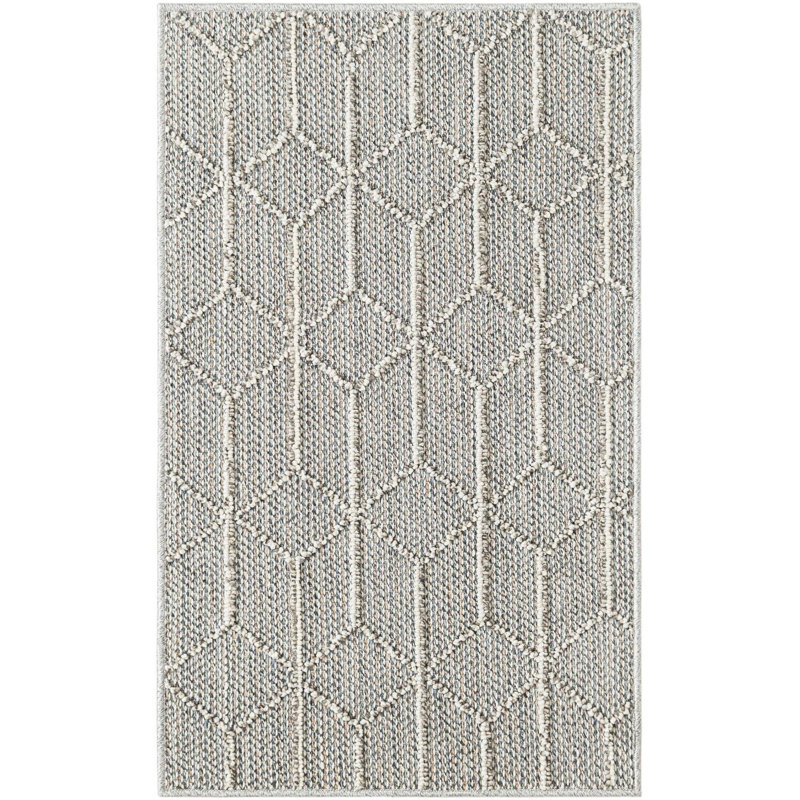 Contemporary Ohanlon Area Rug Light Gray Color, Rectangle 2' x 3'1"