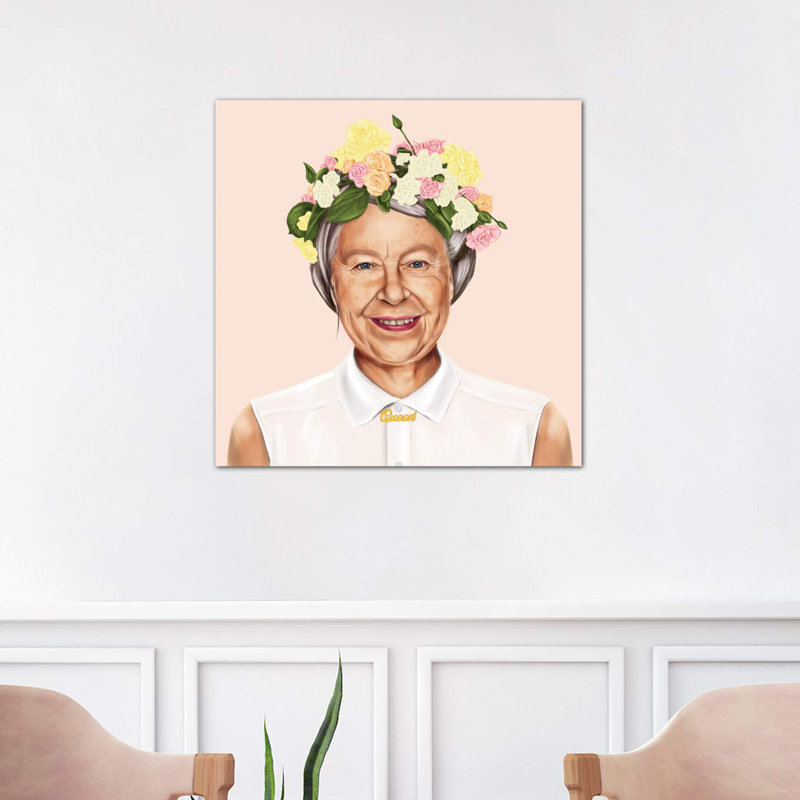 « reine elizabeth » par amit shimoni-impression, H 26 po x l 26 po x P 1,5 po, Toile tendue