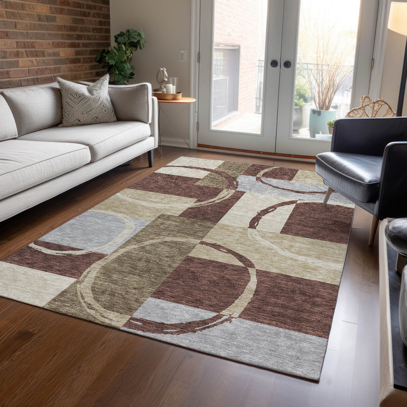 Tapis rectangulaire Aleh avec envers antidérapant, Rectangulaire 8 pi x 10 pi