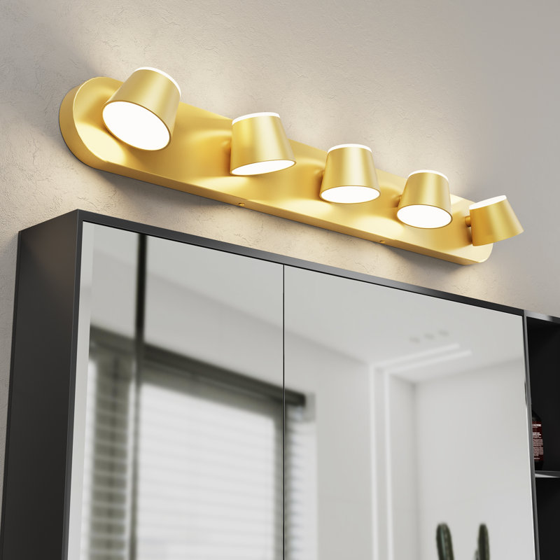 Boze Dimmable LED Vanity Light, Gold, 5