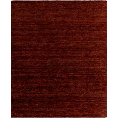 Astana Hand Knotted Wool Area Rug in Red
