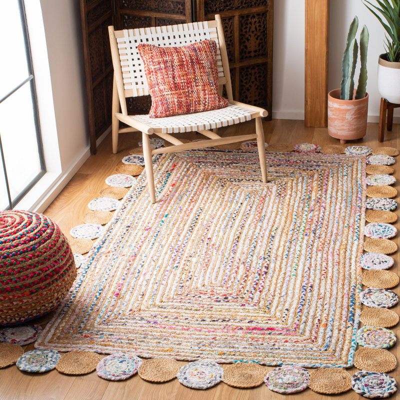 Tapis en jute de coton tissé à la main Rubenstein, Rectangle 6 pi x 9 pi