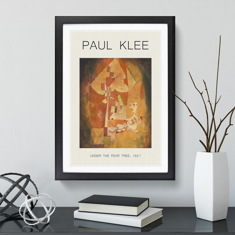 The Man Under the Pear Tree by Paul Klee - Picture Frame Painting, 36cm H x 27cm W x 2cm D, Black Framed
