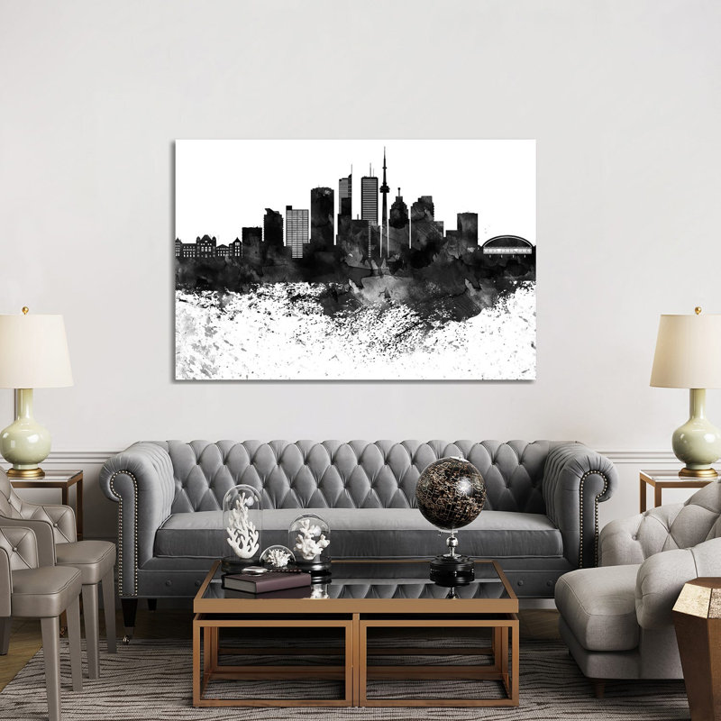 Toronto Skyline, Drops by WallDecorAddict - Wrapped Canvas Painting, 152.5 cm H x 101.5 cm W