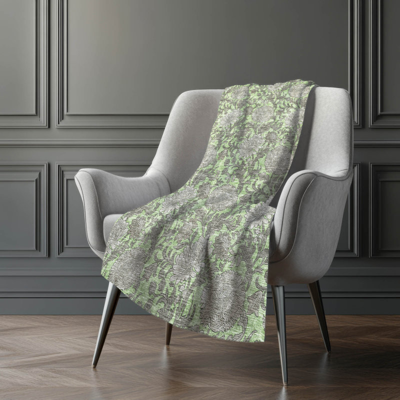 Jeté floral Sherpa ASB677 Addison, Aloès