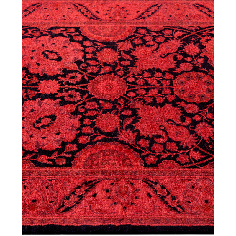 Overdyed Hand-Knotted Wool Modern-Contemporary Pink Runner 2' 7" x 12' 10"