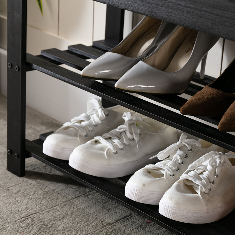 Three Posts Bamboo 10 Pair Stackable Shoe Storage Bench & Reviews ...
