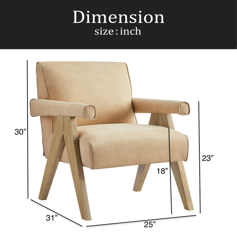 Fauteuil moderne en similicuir, Sable