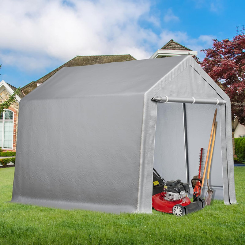 Durable Canopy Carport With Storage Shed - Roll-Up Zipper Door in , 103.92" H x 120" W x 180" D